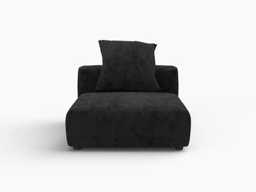 Fundas para sofás modulares modernos Matrix | Funda de pana negra para el asiento central de sofás modulares