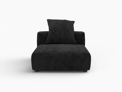 Fundas para sofás modulares modernos Matrix | Funda de pana negra para el asiento central de sofás modulares