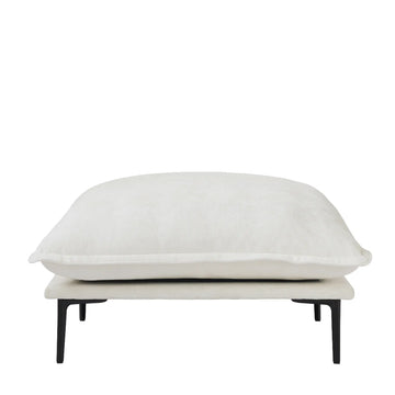 Deluxe Cloud Beige Modular Ottoman | 1-Piece, Velvet Fabric, Small Space