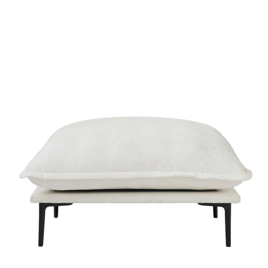 Deluxe Urban Cloud Sectional Sofas | 1-Piece Velvet Beige Ottoman