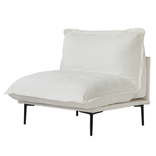 Deluxe Urban Cloud Sectional Sofas | 1-Piece Velvet Beige Single Sofa 1-Seater