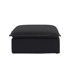 Deluxe Linen Cloud Sectional Sofas | 1-Piece Black Cotton and Linen Armless Single Sofa Ottoma