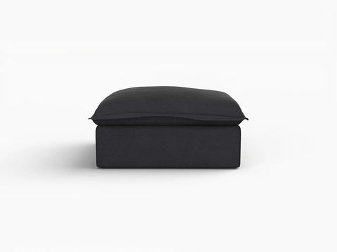 Fundas de lino de lujo para sofás seccionales Cloud | Fundas de algodón y lino negras para sofás otomanos