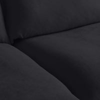 Deluxe Linen Cloud Sectional Sofas | 5-Piece Black Cotton and Linen L Shaped Sectionals 4-seaters