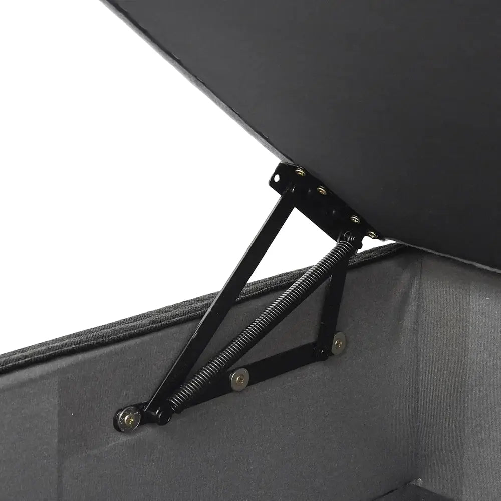 Sofás seccionales Cloud de lujo premium | Otomanas negras de algodón y lino de una pieza de 101 cm con fundas extraíbles y lavables