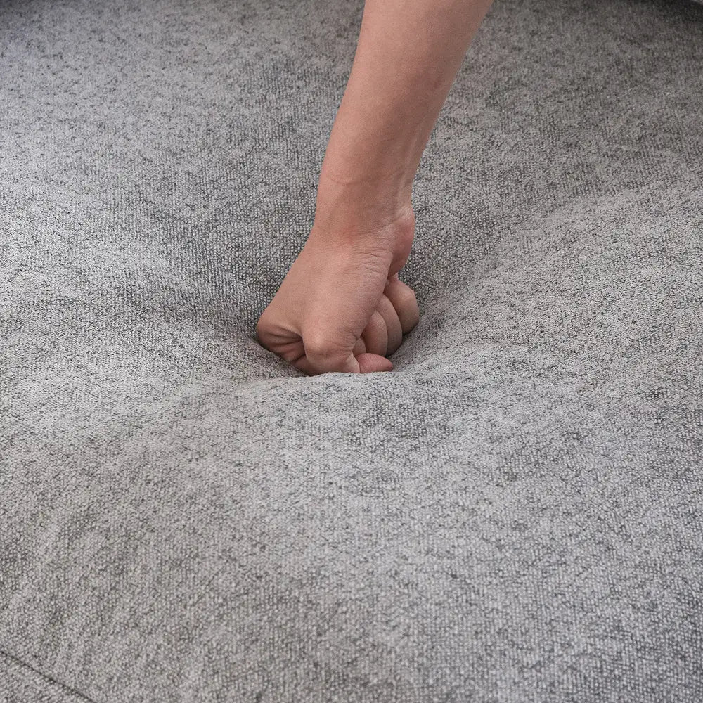 Deluxe Premium Cloud Sectional Sofas Covers | Light Grey Cotton and Linen Sofa Cover for 3-Seater