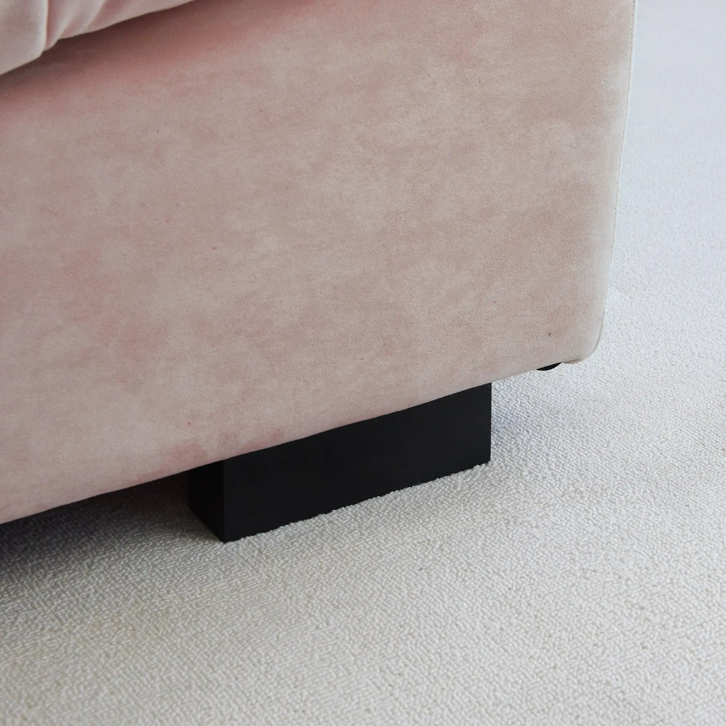 Essential Loveseat Lazy Sofas | Pink Frosted Velvet Loveseats 2-seaters 89"