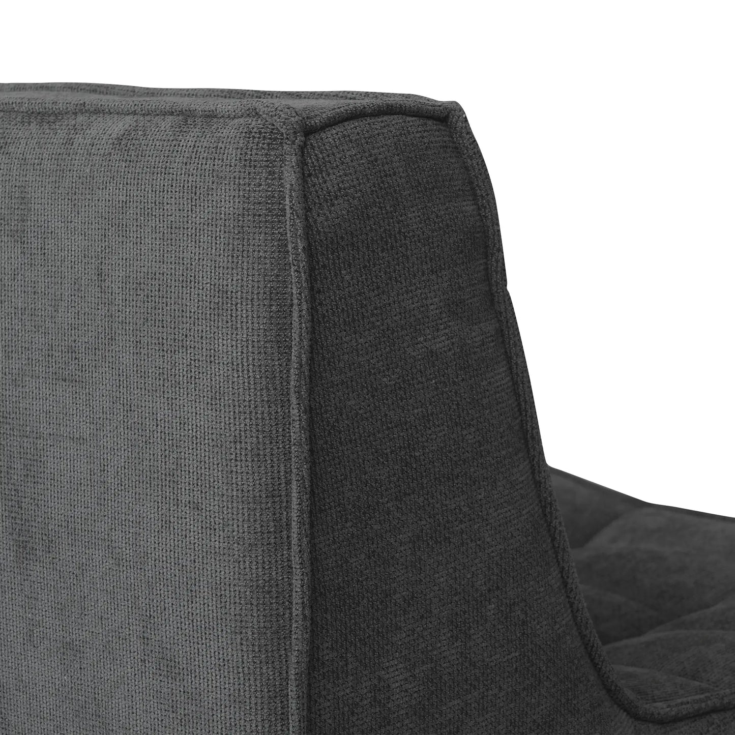Essential Classic Floor Sofas | Black Chenille and Linen Couch Sectionals 6-seaters