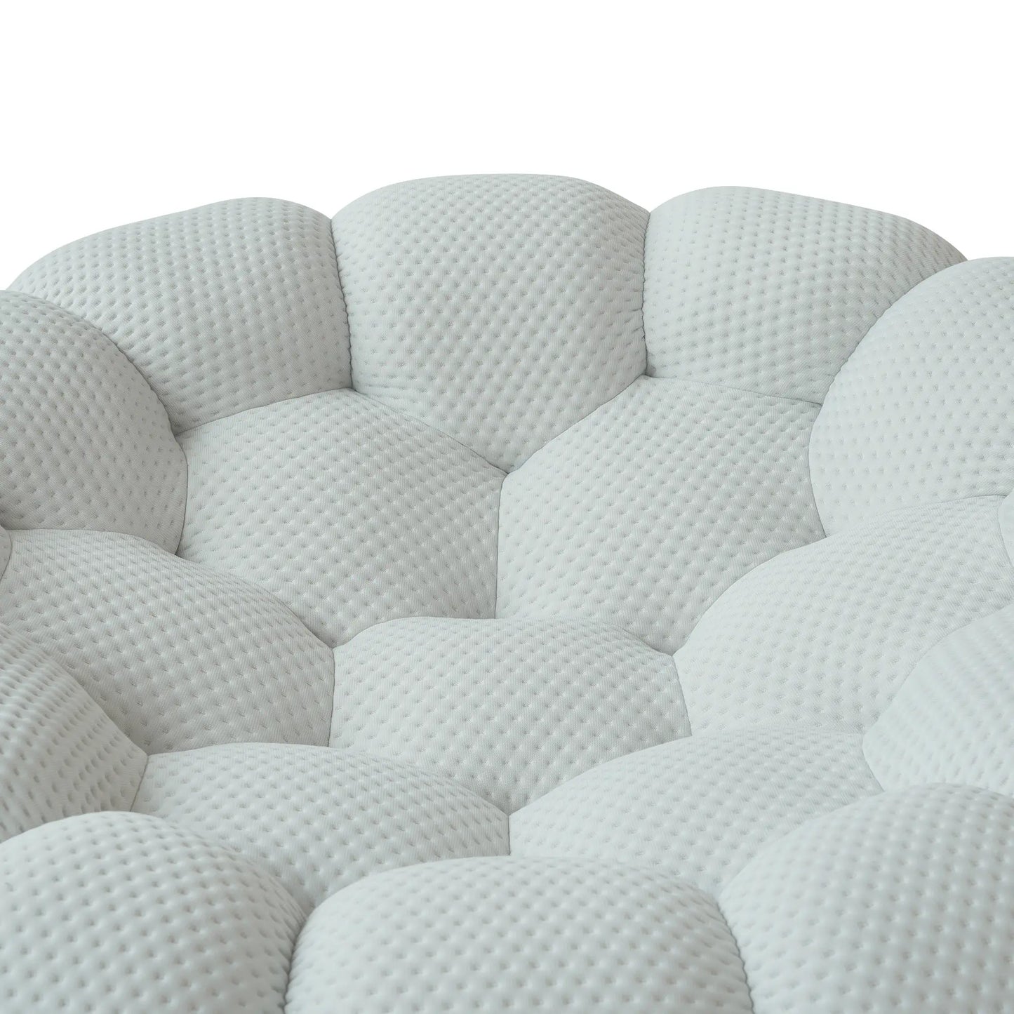 Essential Floor Sofas | Light Grey 3D Knitted Fabric L shaped Sectionals 6-seaters with 1 Ottoman