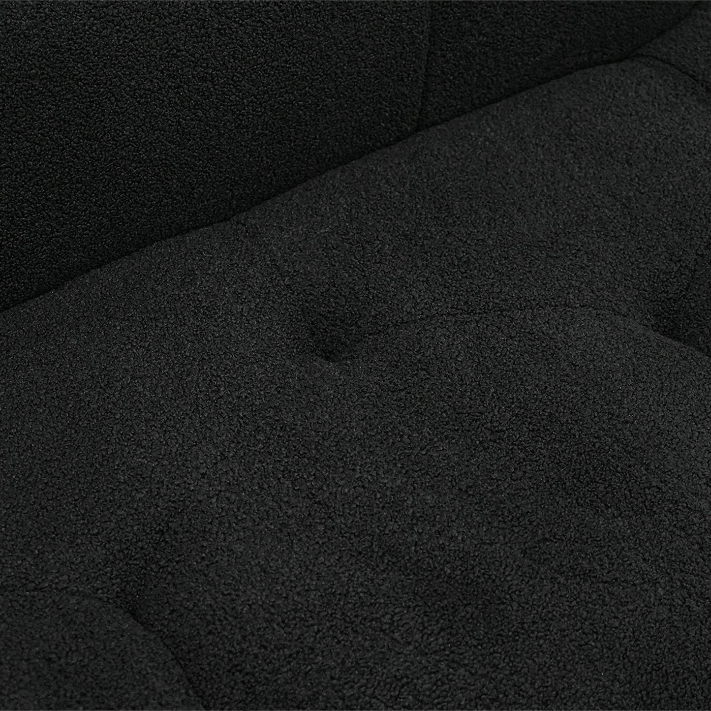Essential Cloud Boneless Sofas | 1-Piece Teddy Velvet Black Loveseats 3-Seater