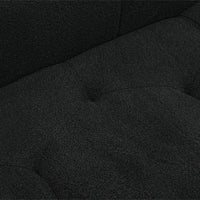 Essential Cloud Boneless Sofas | 1-Piece Teddy Velvet Black Loveseats 3-Seater