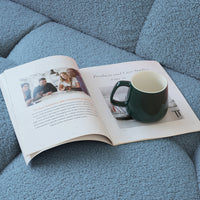 Essential Cloud Boneless Sofas | 1-Piece Teddy Velvet Blue Loveseats 3-Seater