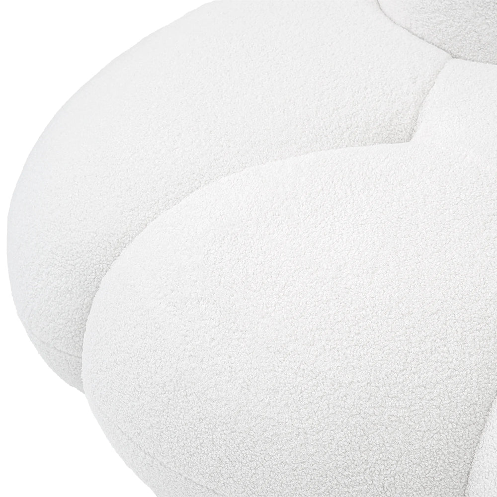 Essential Cloud Boneless Sofas | 1-Piece Teddy Velvet White Loveseats 3-Seater