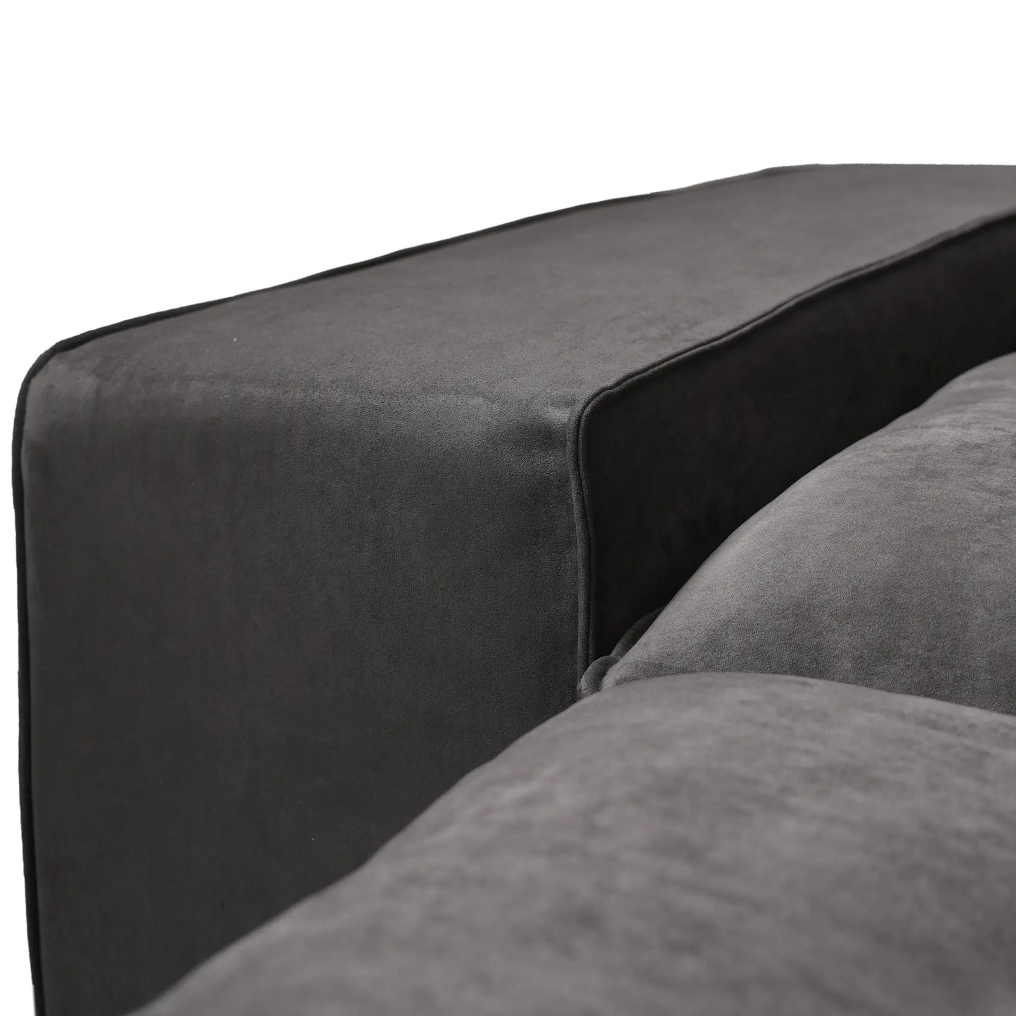 Deluxe Adjustable Cloud Sectional Sofas | Grey Frosted Velvet U shaped Sectionals 6-seaters