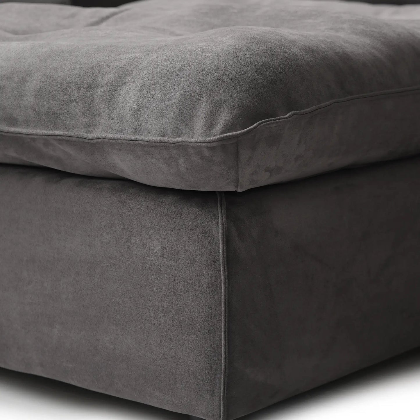 Deluxe Adjustable Cloud Sectional Sofas | Grey Frosted Velvet U shaped Sectionals 6-seaters