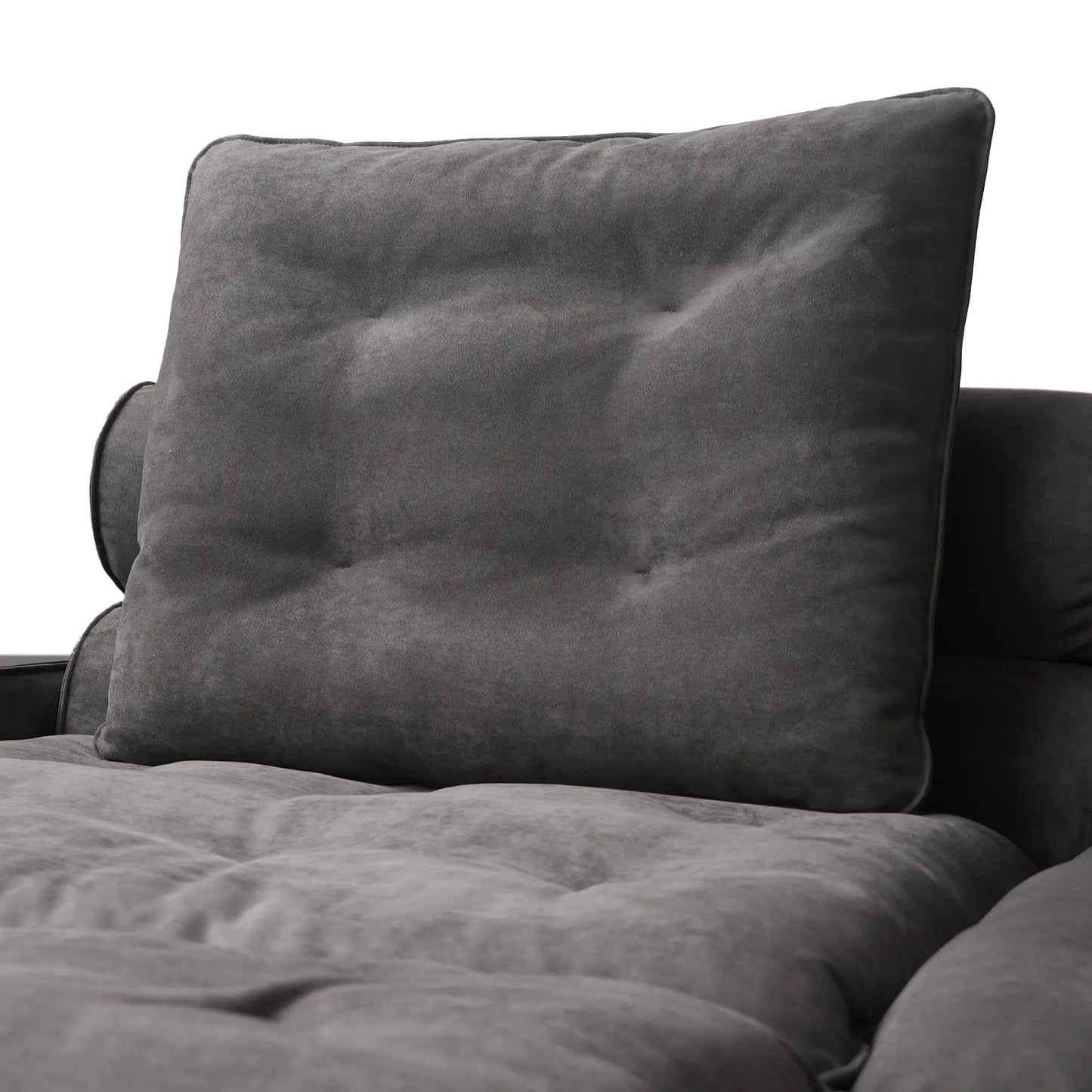 Deluxe Adjustable Cloud Sectional Sofas | Grey Frosted Velvet U shaped Sectionals 6-seaters