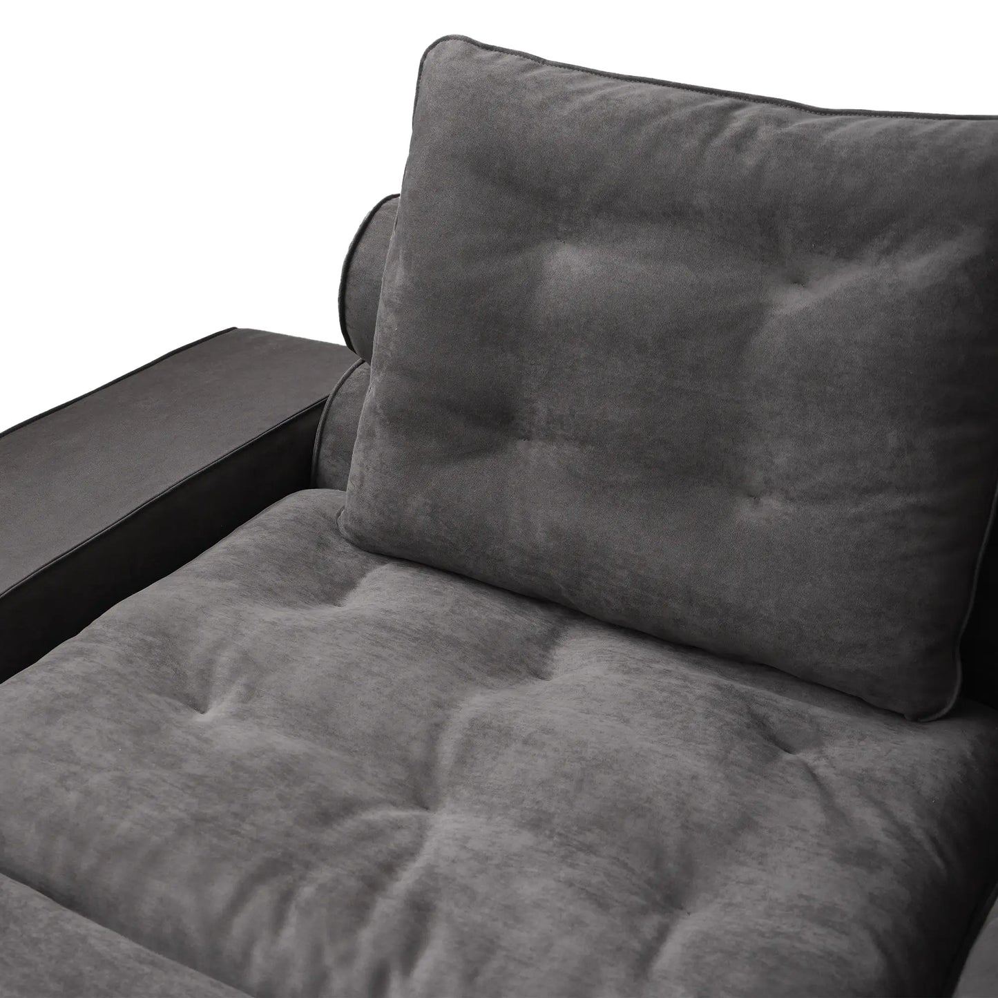 Deluxe Adjustable Cloud Sectional Sofas | Grey Frosted Velvet U shaped Sectionals 6-seaters