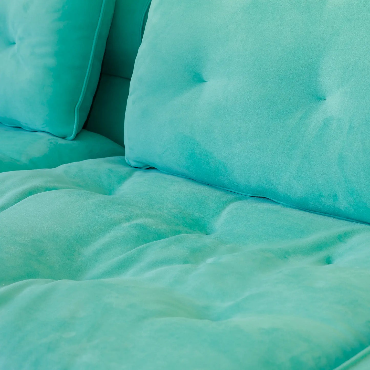 Deluxe Adjustable Cloud Sectional Sofas | Tiffany Blue Frosted Velvet U shaped Sectionals 4-seaters