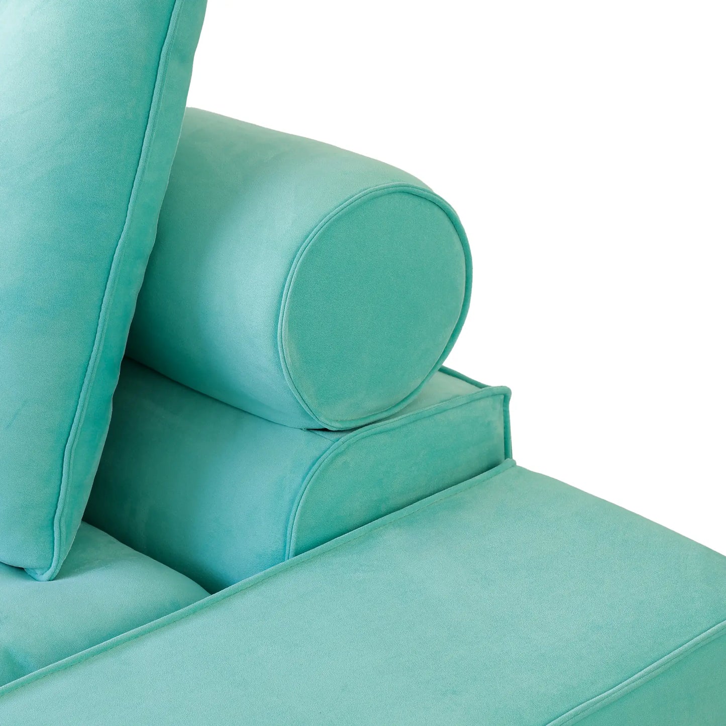 Deluxe Adjustable Cloud Sectional Sofas | Tiffany Blue Frosted Velvet U shaped Sectionals 4-seaters