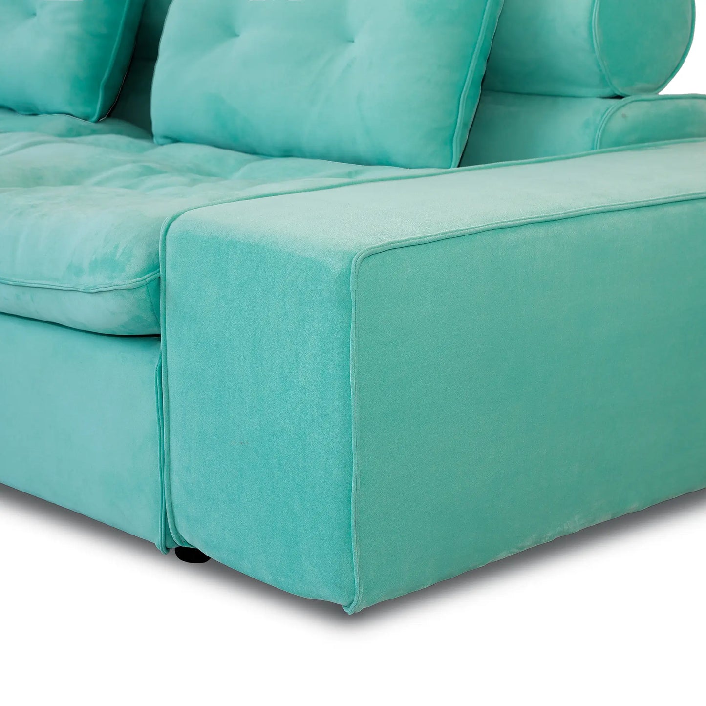 Deluxe Adjustable Cloud Sectional Sofas | Tiffany Blue Frosted Velvet U shaped Sectionals 6-seaters