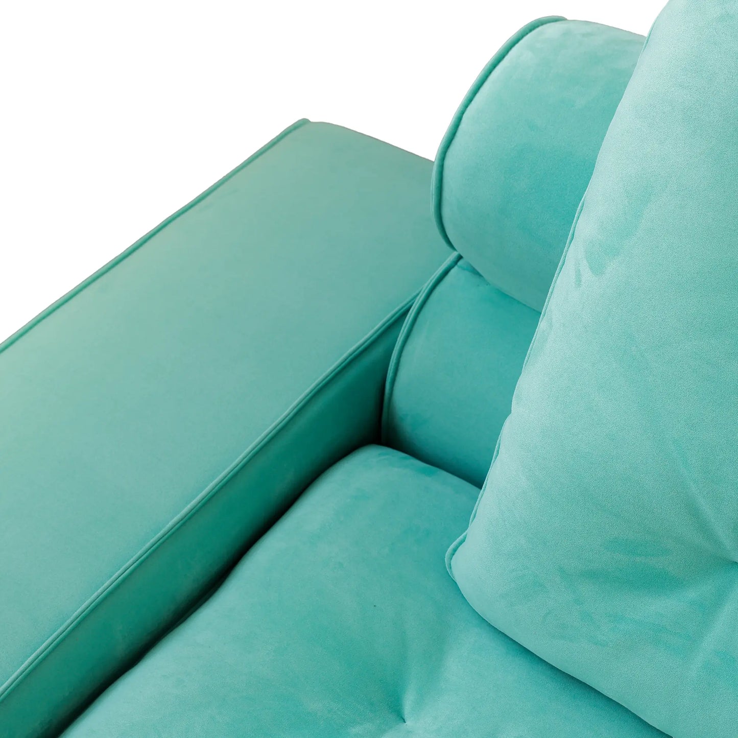 Deluxe Adjustable Cloud Sectional Sofas | Tiffany Blue Frosted Velvet U shaped Sectionals 6-seaters