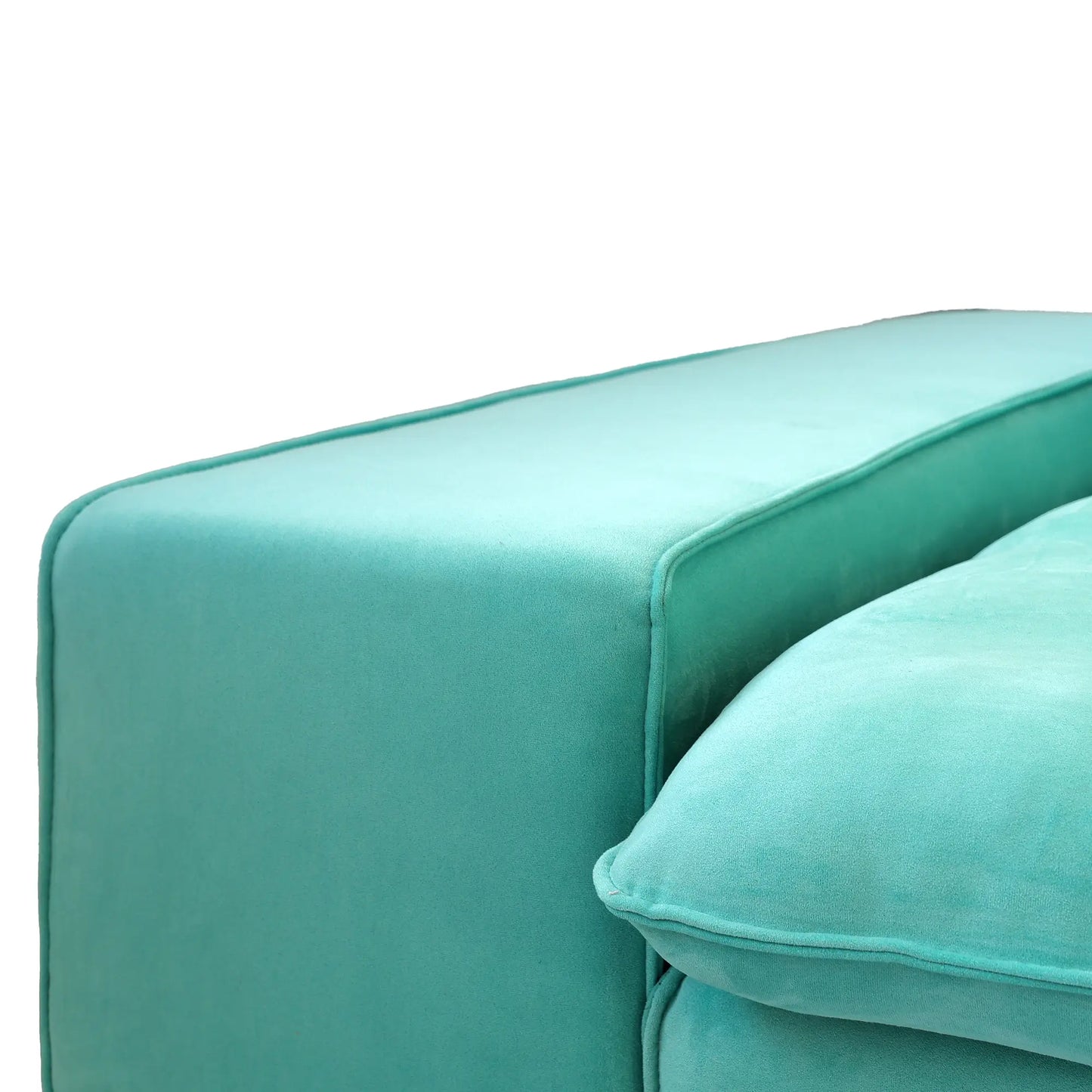 Deluxe Adjustable Cloud Sectional Sofas | Tiffany Blue Frosted Velvet U shaped Sectionals 6-seaters