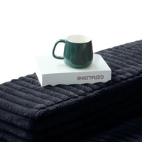 Essential Chaise Boneless Sofas | 1-Piece Corduroy Black Single Sofa 1-Seater