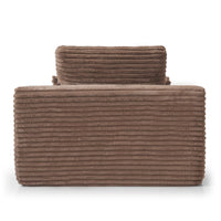 Essential Chaise Boneless Sofas | 1-Piece Corduroy Brown Single Sofa 1-Seater