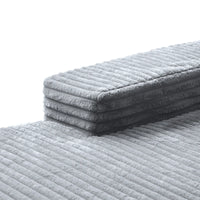 Essential Chaise Boneless Sofas | 1-Piece Corduroy Light Grey Single Sofa 1-Seater