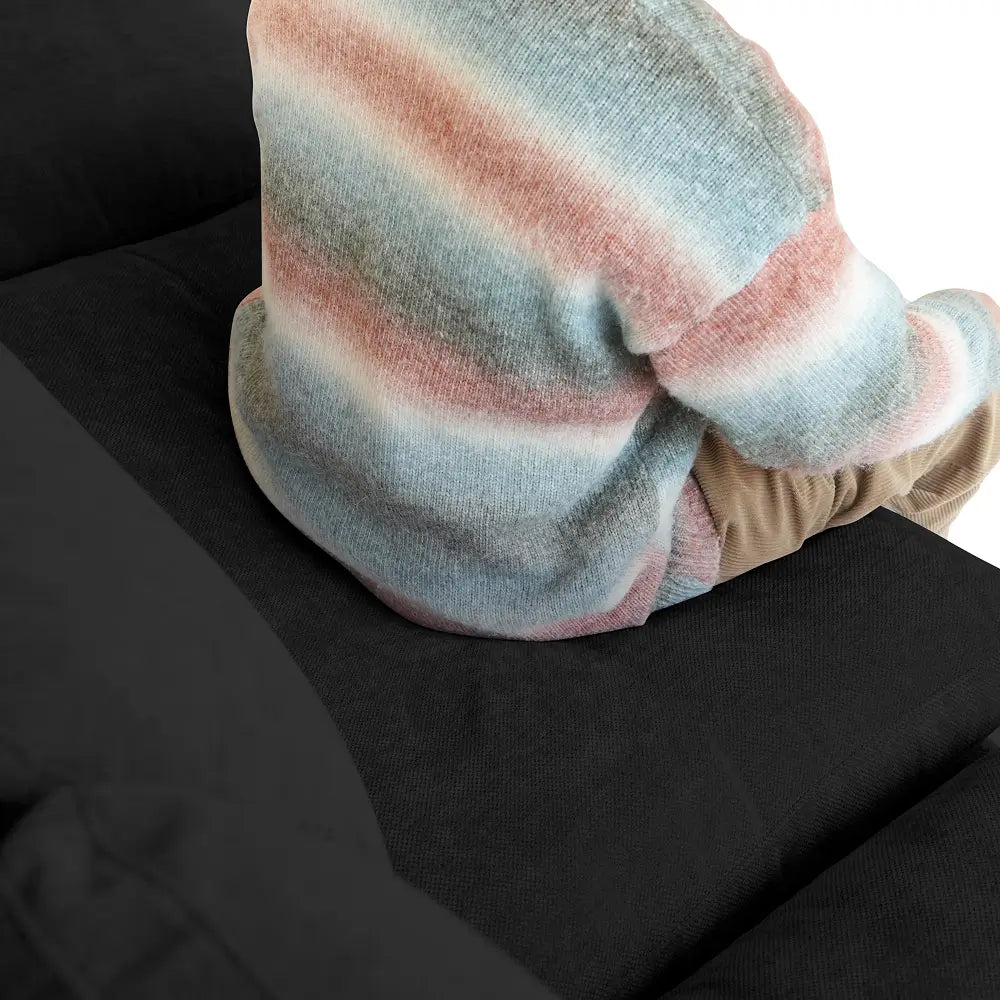 Deluxe Slope Cloud Sectional Sofas | 1-Piece Linen Black Single Sofa 40" Adjustable Backrest Pillows 1-Seater