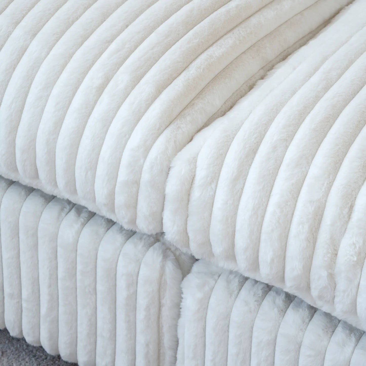 Sofás seccionales Deluxe Classic Cloud | Seccionales en forma de U de 5 piezas, de tela afelpada beige, de 3 plazas