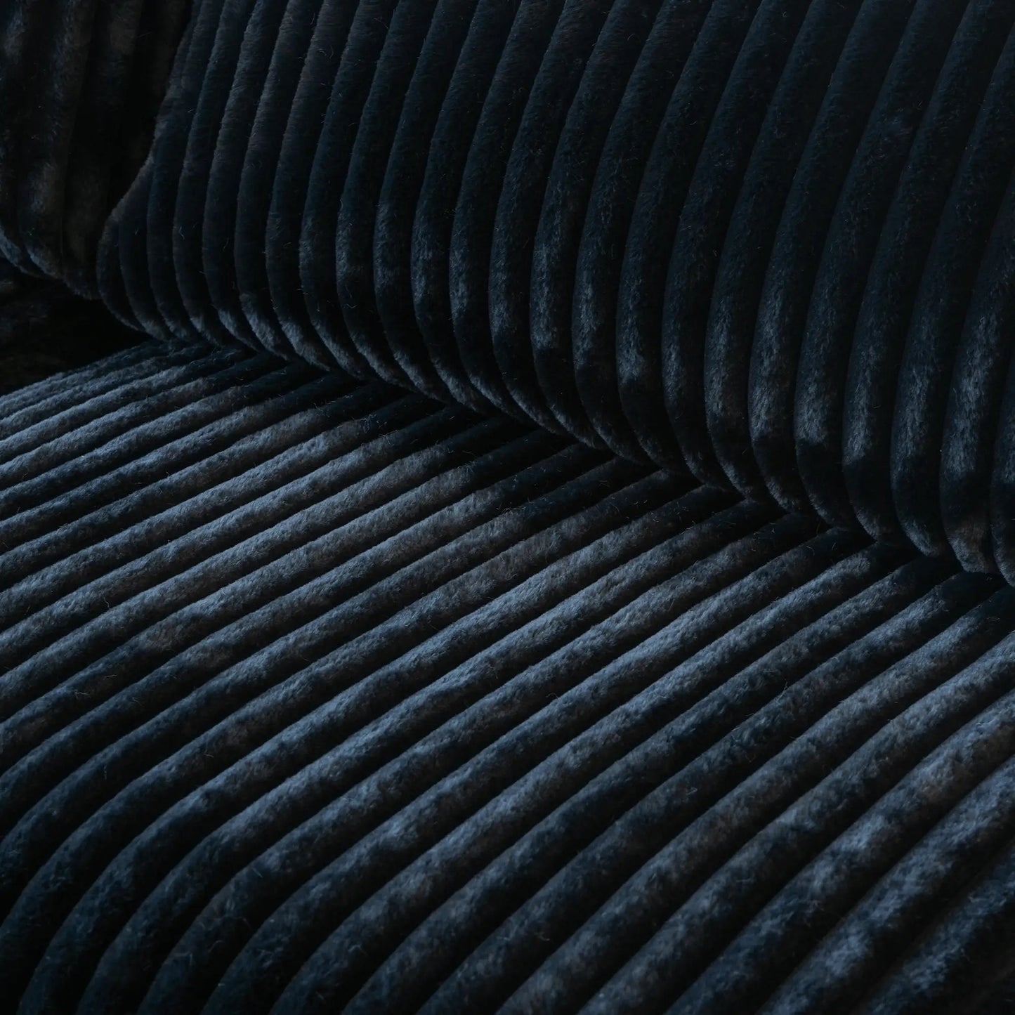 Deluxe Classic Cloud Sectional Sofas | Black Plush Fabric U shaped Sectionals 4-seaters