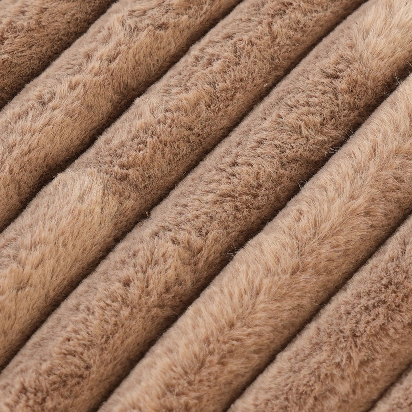 Deluxe Classic Cloud Sectional Sofas Covers | Cloud Plush Fabric 4-Seater With 2 Ottomans Brown Covers