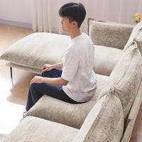 Deluxe Urban Cloud Sectional Sofas | 6-Piece Velvet Brown U-Shaped Sectionals 4-Seater With 2 Ottomans