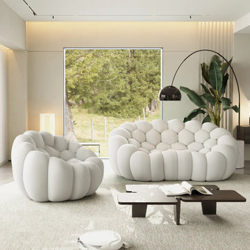 Essential 3-Seater light-grey 3D-Knitted Fabric L-Shaped Sectionals | 2-Piece, 3D-Knitted Fabric, Apartment Friendly