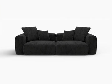 Fundas para sofás modulares modernos Matrix | Fundas de pana negra para sofás de 2 plazas