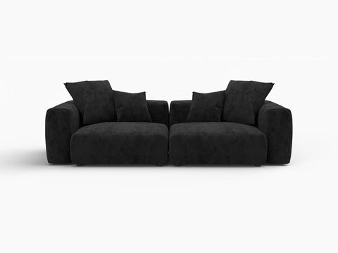 Fundas para sofás modulares modernos Matrix | Fundas de pana negra para sofás de 2 plazas
