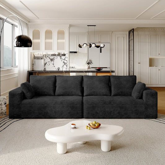 Sofás seccionales Matrix Nook | Loveseats de 2 piezas de pana negra de 2 plazas