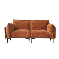 Deluxe Urban Cloud Sectional Sofas | 2-Piece Velvet Orange Loveseats 2-Seater