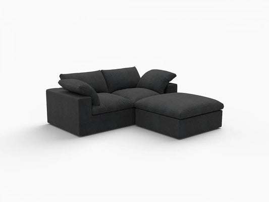 3 Piece Cotton and Linen Black Chaise Sectionals 80 Removable _ Washable Covers 2 Seater_5