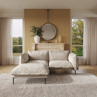 Deluxe Urban Cloud Sectional Sofas | 3-Piece Velvet Brown Chaise Sectionals 2-Seater With 1 Ottoman