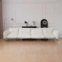 Deluxe Urban Cloud Sectional Sofas | 4-Piece Velvet Beige Couch Sectionals 4-Seater
