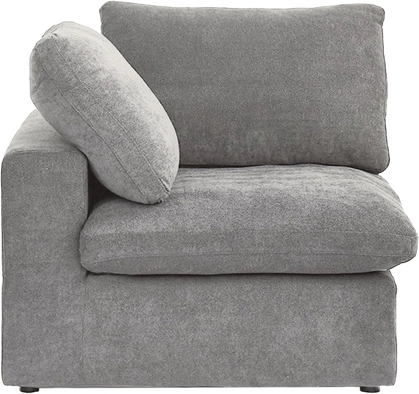 Deluxe Premium Cloud Sectional Sofas | Light Grey Cotton and Linen Armless Single Sofa 1-seater
