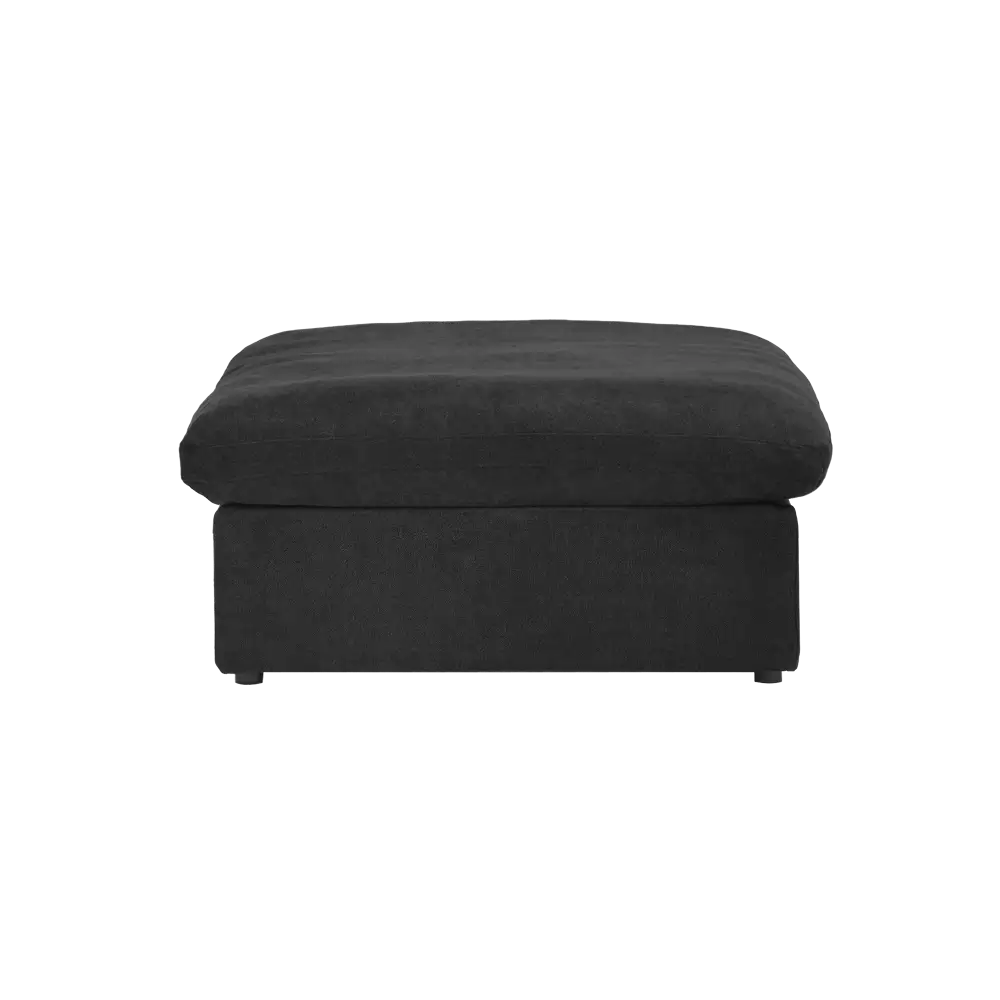 Deluxe Premium Cloud Sectional Sofas | Cotton and Linen Black Ottomans 40" Removable & Washable Covers