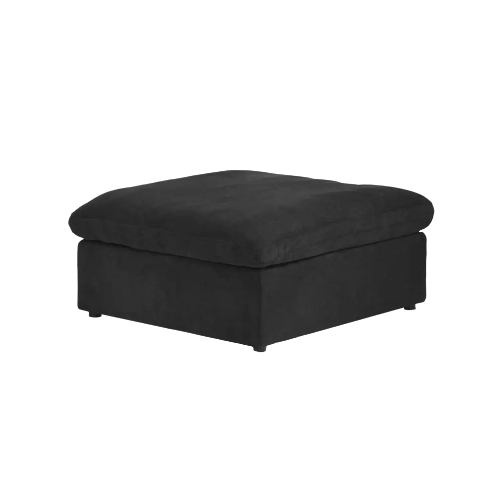Deluxe Premium Cloud Sectional Sofas | Cotton and Linen Black Ottomans 40" Removable & Washable Covers