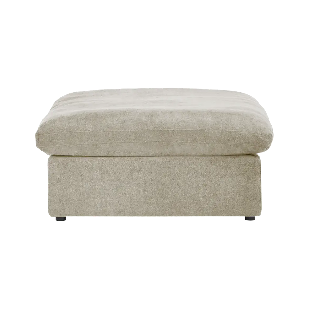 Deluxe Premium Cloud Sectional Sofas | 1-Piece Cotton and Linen Khaki Ottomans 40" Removable & Washable Covers