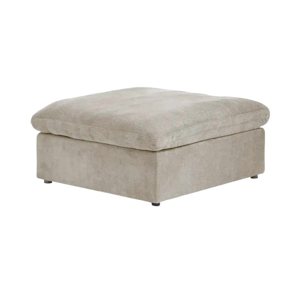 Deluxe Premium Cloud Sectional Sofas | 1-Piece Cotton and Linen Khaki Ottomans 40" Removable & Washable Covers