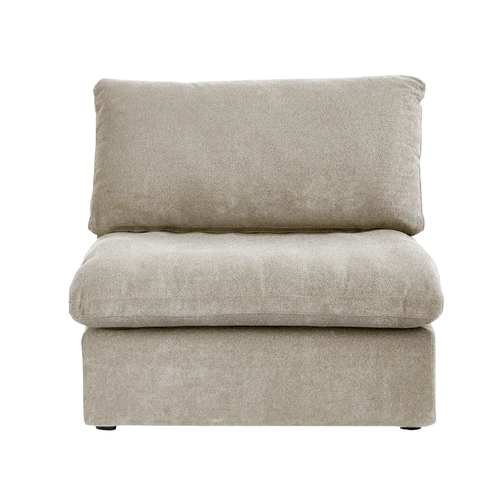 Deluxe Premium Cloud Sectional Sofas | 1-Piece Cotton and Linen Khaki Single Sofa 40" Cloud-Like Backrest Pillows 1-seater