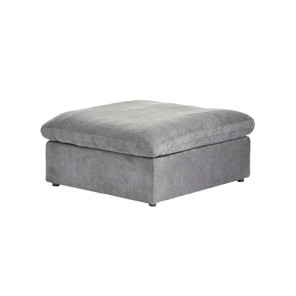 Deluxe Premium Cloud Sectional Sofas | Cotton and Linen Light Grey Ottomans 40" Removable & Washable Covers