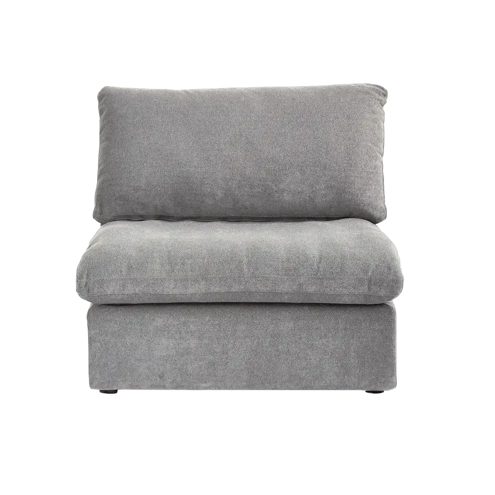 Deluxe Premium Cloud Sectional Sofas | 1-Piece Cotton and Linen Light Grey Single Sofa 40" Cloud-Like Backrest Pillows 1-seater